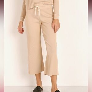 MATE The Label Organic Thermal Wide Leg Pant in Latte
